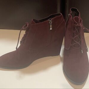 Franco Sarto Burgundy Ankle Booties